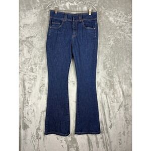 ELA Jeans Womens Sz 10 Dark Wash High Rise Flare Leg Denim Blue Made in Colombia